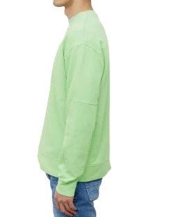 Homme Marc O'Polo Sweat Col Rond Coudiere vert fluo