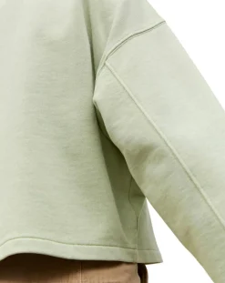 Femme Marc O'Polo Sweat Col Rond Crop Coton Bio vert clair