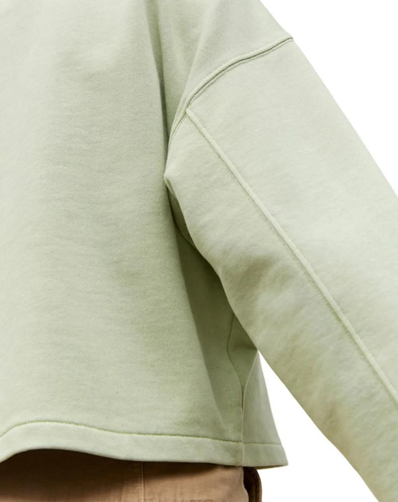 Femme Marc O'Polo Sweat Col Rond Crop Coton Bio vert clair