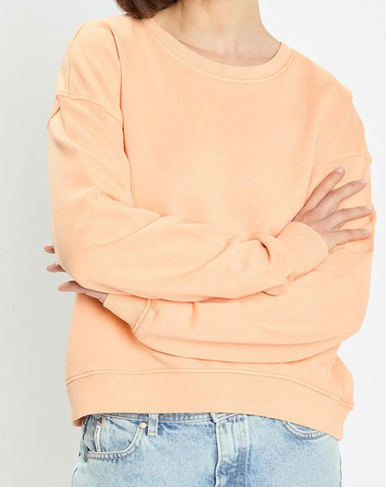 Femme Marc O'Polo Sweat Crew Neck Coton Bio orange clair