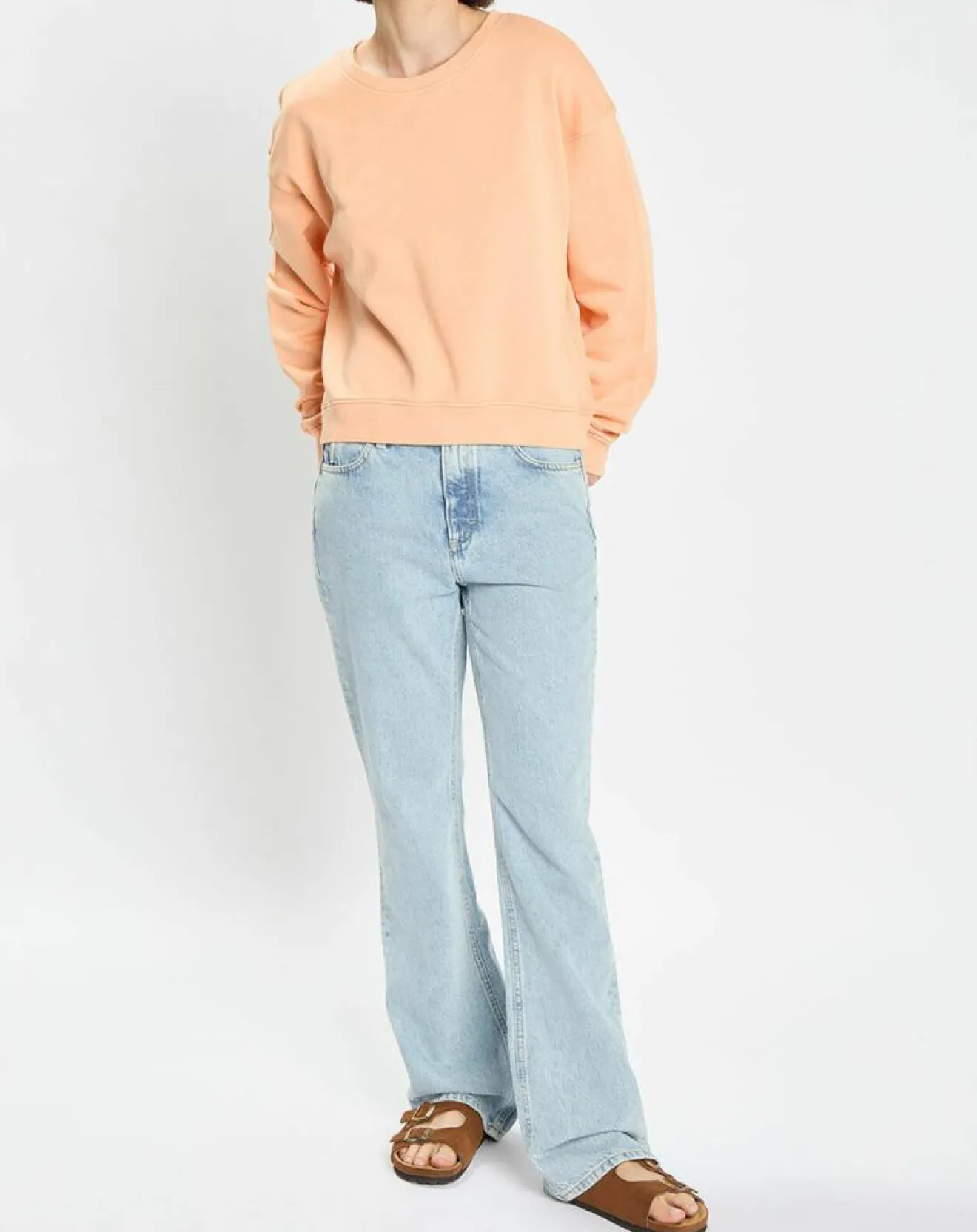 Femme Marc O'Polo Sweat Crew Neck Coton Bio orange clair