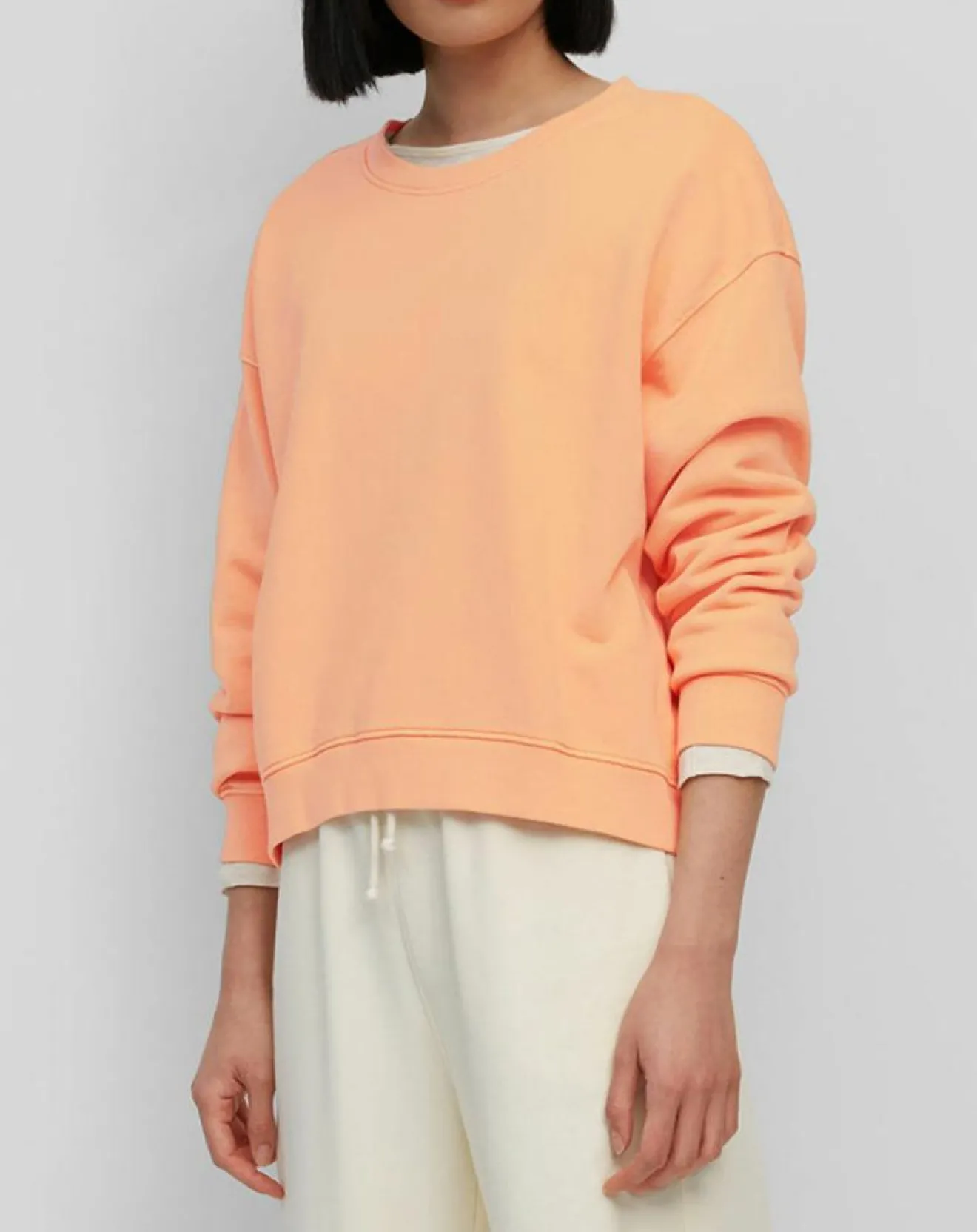 Femme Marc O'Polo Sweat Crew Neck Coton Bio orange clair