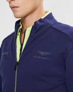 Online Hackett London Sweat en Jersey col montant bleu marine