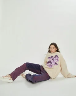 Online Acne Studios Sweat Fa-Ux imprimé beige/violet