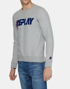 Outlet Replay Sweat Feutre gris clair