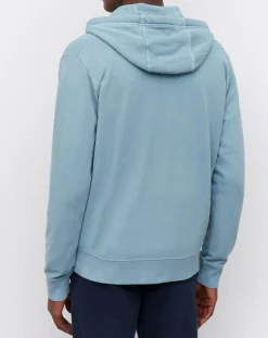 Outlet Marc O'Polo Sweat Full Zip à Capuche Coton Organic bleu clair