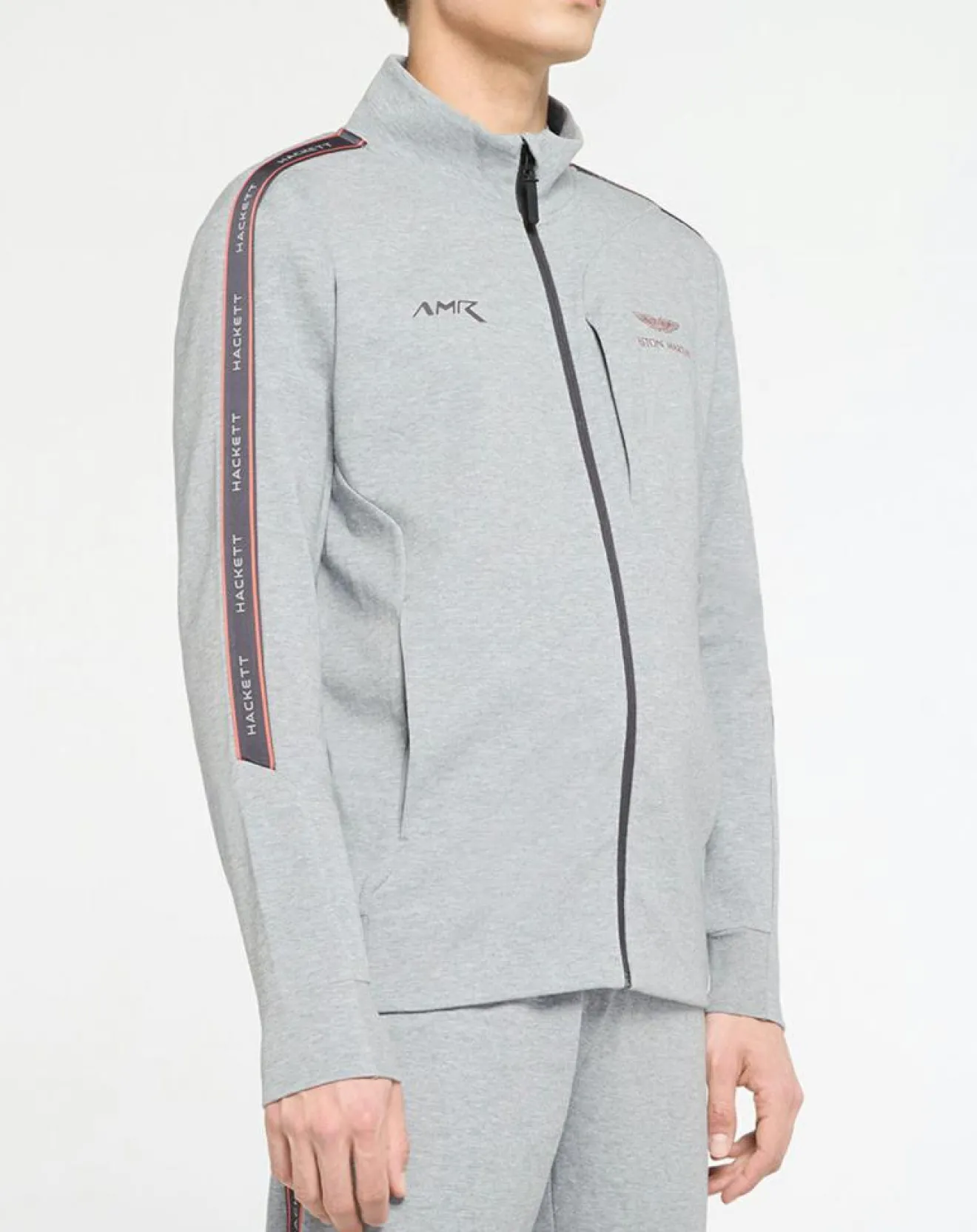 Homme Hackett London Sweat Galon Aston Martin Racing gris chiné