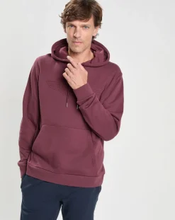 Homme Hackett London Sweat Hoodie Aston Martin Racing Embossé bordeaux