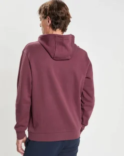 Homme Hackett London Sweat Hoodie Aston Martin Racing Embossé bordeaux