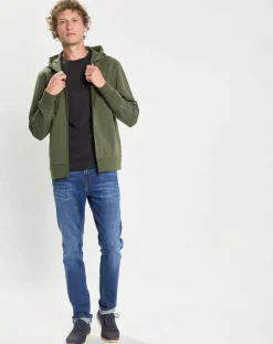 Homme Hackett London Sweat Hoodie zippé Mix kaki