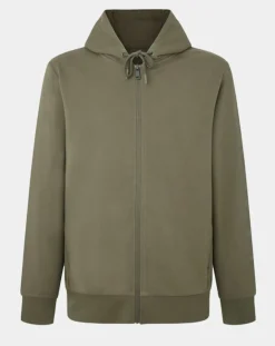 Homme Hackett London Sweat Hoodie zippé Mix kaki