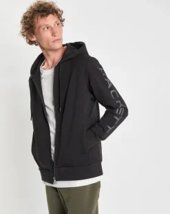 Outlet Hackett London Sweat Hoodie zippé Mix noir
