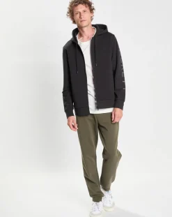 Outlet Hackett London Sweat Hoodie zippé Mix noir