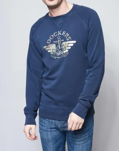 Homme Dockers Sweat Logo Camo bleu foncé
