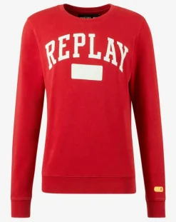 Sale Replay Sweat Logo rouge