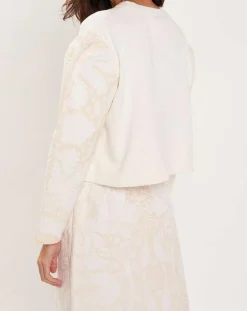 Femme Manoush Sweat Médiéval Patchwork brodé écru