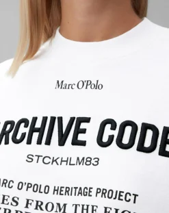 Outlet Marc O'Polo Sweat Oversized Lady Di blanc