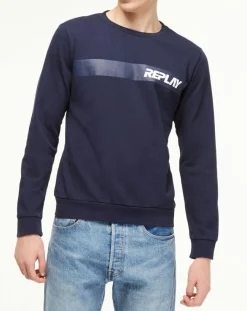 Homme Replay Sweat Poit bleu marine