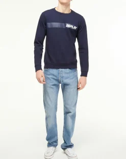 Homme Replay Sweat Poit bleu marine
