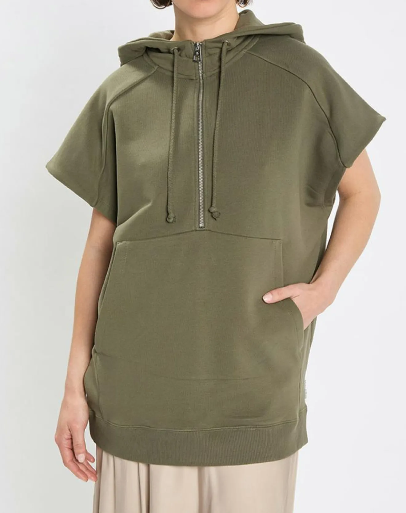 Hot Marc O'Polo Sweat sans manches à capuche kaki