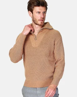 Homme C & JO Cachemire Sweat Thomas camel fonce