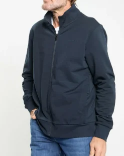 Homme Hackett London Sweat zip montant Sport bleu marine