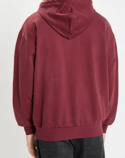 Homme Marc O'Polo Sweat zippé à capuche 100% Coton Bio bordeaux