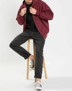 Homme Marc O'Polo Sweat zippé à capuche 100% Coton Bio bordeaux