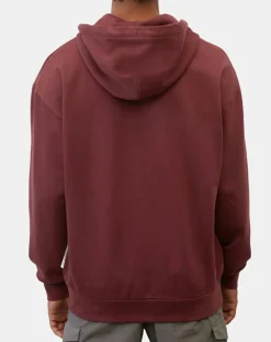 Homme Marc O'Polo Sweat zippé à capuche 100% Coton Bio bordeaux