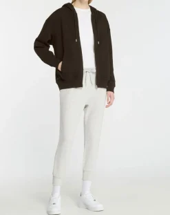 Femme Galeries Lafayette Sweat zippé en Coton bio Mathalie à capuche noir