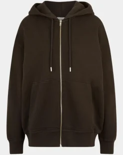 Femme Galeries Lafayette Sweat zippé en Coton bio Mathalie à capuche noir