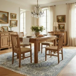 Hot Bois & Chiffons Table à manger carréé allonge 100 Acacia Gordon Marron - 100x100x78 cm