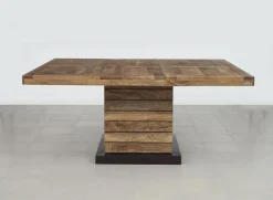 Bois & Chiffons Table à manger carrée - Rallonge centrale Naturel - 130x130x76 cm