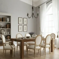 Bois & Chiffons Table à manger rectangulaire 180 cm Acacia Tatoo Marron - 180x90x77 cm