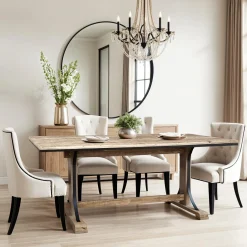 Bois & Chiffons Table a manger Manguier Pondicherry Beige - 200x100x76 cm