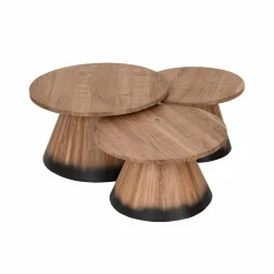 Bois & Chiffons Table basse bois ronde 70 cm Acacia Dimona Naturel - 70x70x40 cm