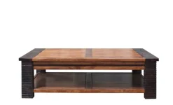 Outlet Bois & Chiffons Table basse carrée Acacia Moon Marron - 100x100x40 cm