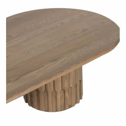 Discount Bois & Chiffons Table basse ovale Chêne Dalta Marron - 152x76x42 cm