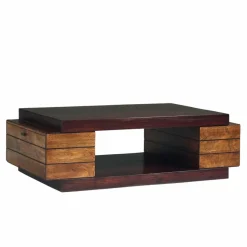 Bois & Chiffons Table basse rectangulaire bois bicolore Manguier Herods Naturel - 135x75x42 cm