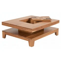 Bois & Chiffons Table basse 110x110 cm Acacia Kavish II Marron - 110x110x40 cm