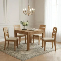 Bois & Chiffons Table carrée 70x70 à rallonges Marron - 70x70x78 cm