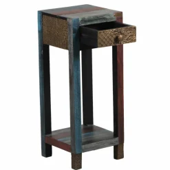 Sale Bois & Chiffons Table d'appoint 1 tiroir Manguier Pushkar Naturel - 30x30x75 cm