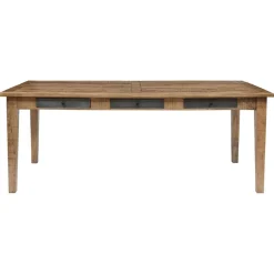 Discount Bois & Chiffons Table de repas 6 tiroirs manguier farm brun/miel - 200x100x76 cm