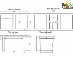 Sale Bois & Chiffons Table de repas extensible Acacia Forest Brut - 160x90x76 cm