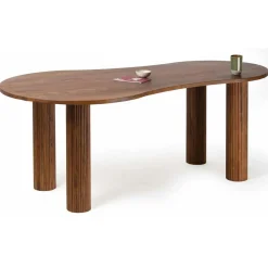 Bois & Chiffons Table de repas ovale 3/4 pieds acacia arad marron - 200x90x76 cm