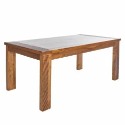 Sale Bois & Chiffons Table de repas rectangulaire bois strié 155 Acacia Verone Marron - 155x90x76 cm