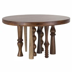 Hot Bois & Chiffons Table de repas ronde 140 cm Manguier Ramon Naturel - 140x140x76 cm