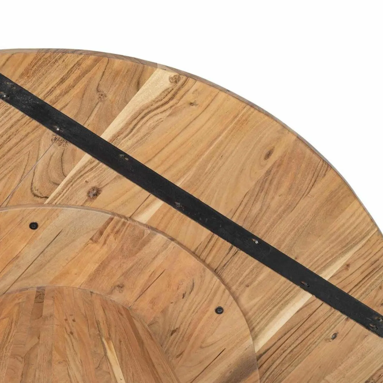 Discount Bois & Chiffons Table de repas ronde acacia dimona marron - D.140x76 cm