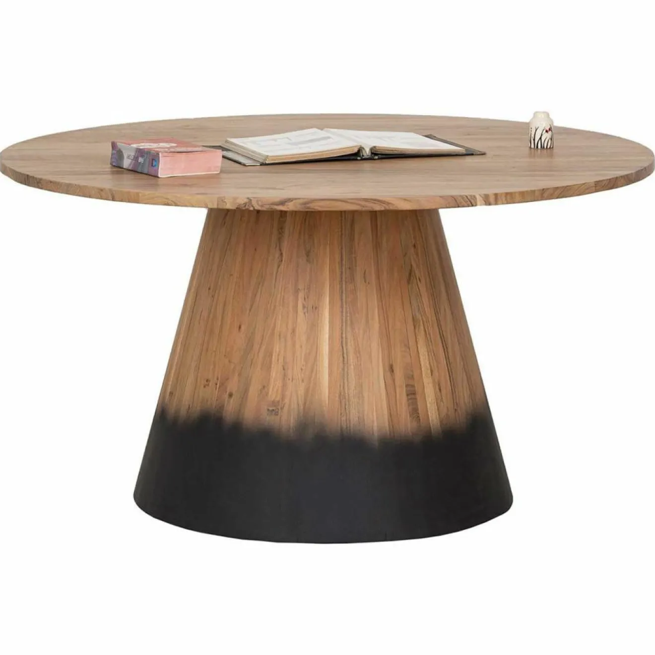 Discount Bois & Chiffons Table de repas ronde acacia dimona marron - D.140x76 cm