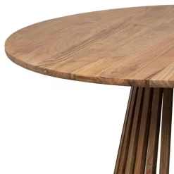 Bois & Chiffons Table de repas ronde bois massif acacia kfir naturel ciré - D.130x76 cm